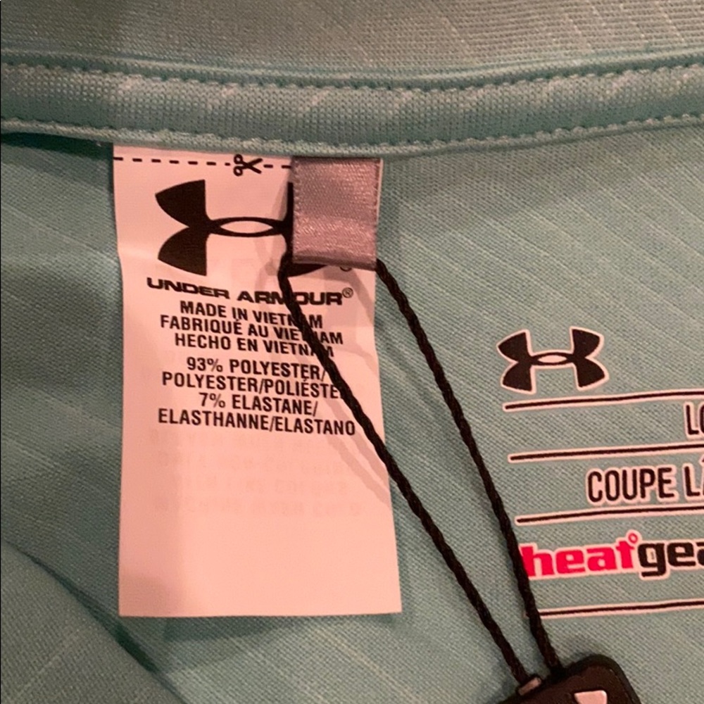 NWT UA Under Armour Golf Cold Black Polo XL zip - Picture 6 of 7